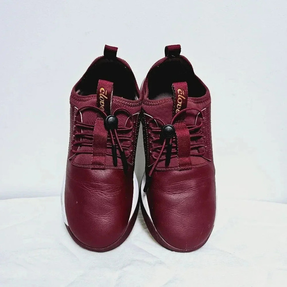 CLOVE burgundy slip on leather comfort sneakers 6 - Picture 10 of 14